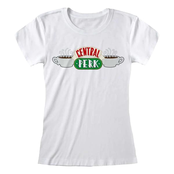 Friends Dam/Dam Central Perk Figursydd T-shirt Medium Vit White Medium