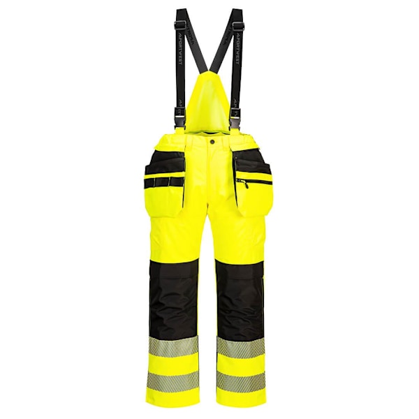 Portwest Herr PW3 Vattentät Hi-Vis Byxa Och Haklapp 32R Gul Yellow/Black 32R