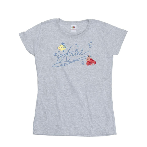 Disney Dam/Kvinnor Den Lilla Sjöjungfrun Ariel Bomull T-shirt S Sports Grey S