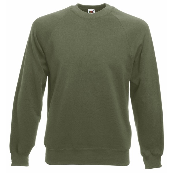 Fruit Of The Loom Herr Raglan Sleeve Belcoro® Sweatshirt 2XL Cl Classic Olive 2XL