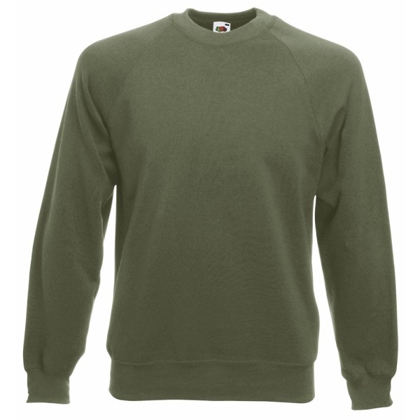 Fruit Of The Loom Herr Raglan Sleeve Belcoro® Sweatshirt S Clas Classic Olive S