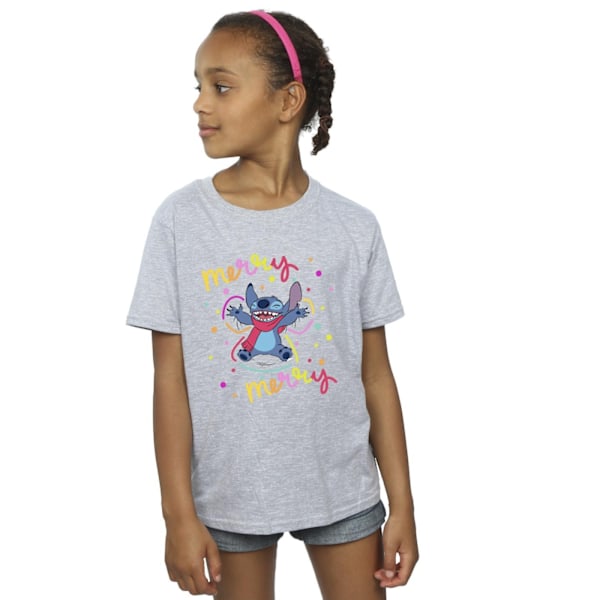 Disney Girls Lilo & Stitch Merry Rainbow Bomull T-shirt 3-4 år Sports Grey 3-4 Years