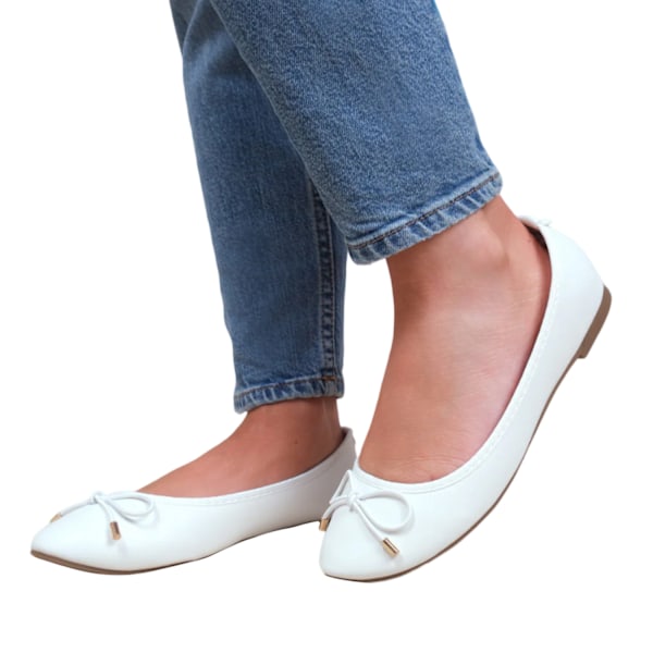 Var är det ifrån barns/barns sanning slip-on ballerina flats White 2 UK