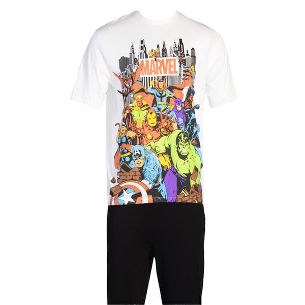 Marvel Avengers Herr Karaktärer Bomulls Pyjamasset M Flerfärgad Multicoloured M