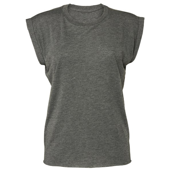 Bella + Canvas Dam/Dam Flowy Rolled Cuff Muscle T-Shirt M Dark Grey Heather M