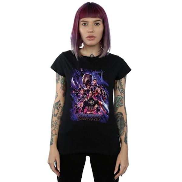 Marvel Womens/Ladies Avengers Endgame Movie Poster Bomull T-shirt Black L