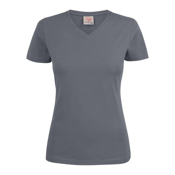 Printer Dam T-shirt med V-ringning M Stålgrå Steel Grey M