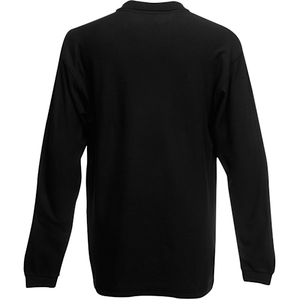 Fruit Of The Loom Premium Långärmad Poloskjorta Herr Svart Black L