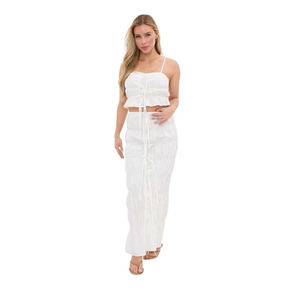 I Saw It First Ruched Poplin Maxikjol för dam 12 UK Vit White 12 UK
