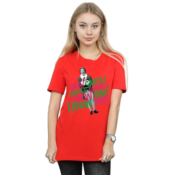 Elf Dam/Damer Santa´s Coming Bomull Boyfriend T-Shirt L Röd Red L