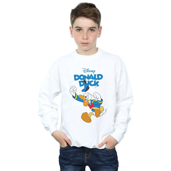 Disney Boys Donald Duck Furious Donald Sweatshirt 7-8 år Vit White 7-8 Years
