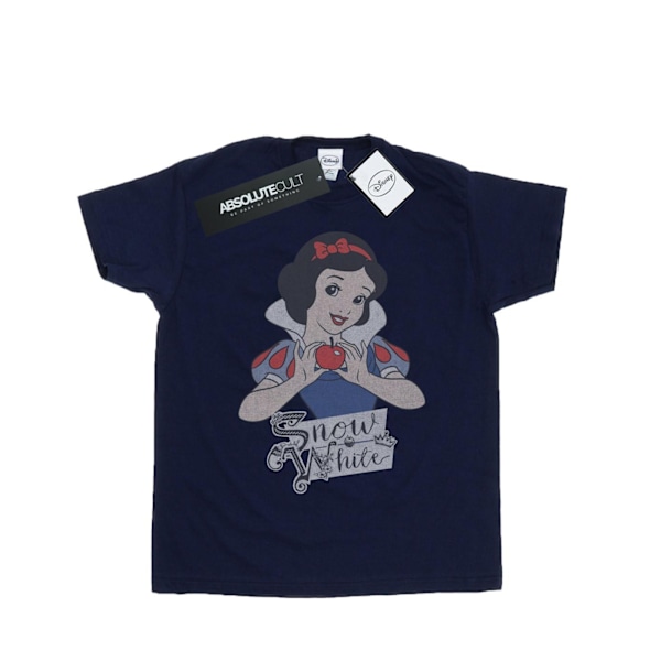 Disney Princess Girls Snövit Apple Bomull T-shirt 7-8 år Navy Blue 7-8 Years