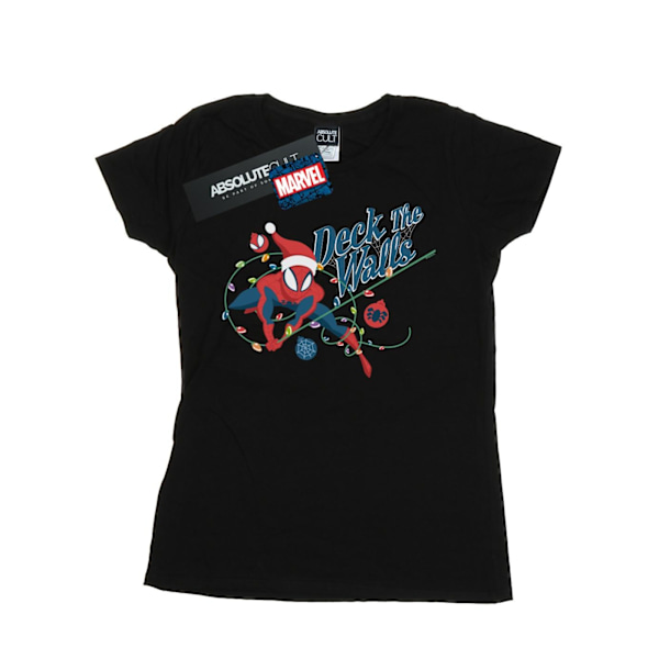 Marvel Womens/Ladies Spider-Man Deck The Walls Bomull T-shirt L Black L