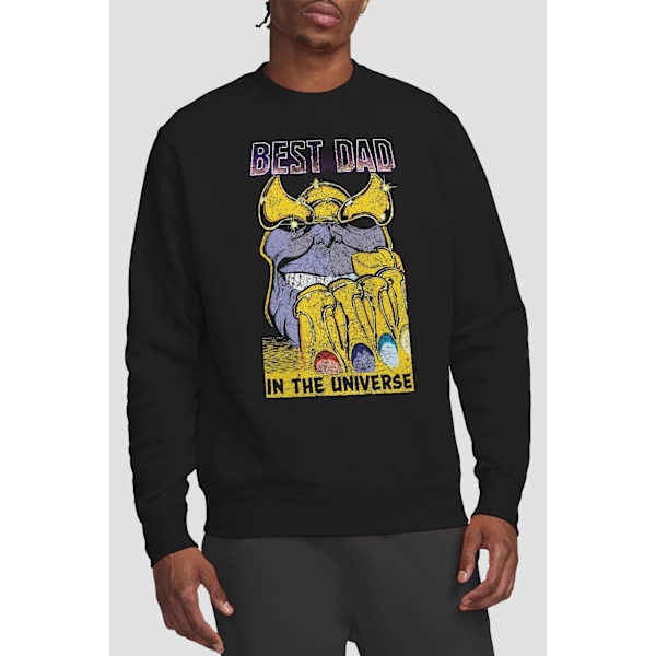 Avengers Unisex Vuxen Bästa Pappa Thanos Sweatshirt L Svart Black L