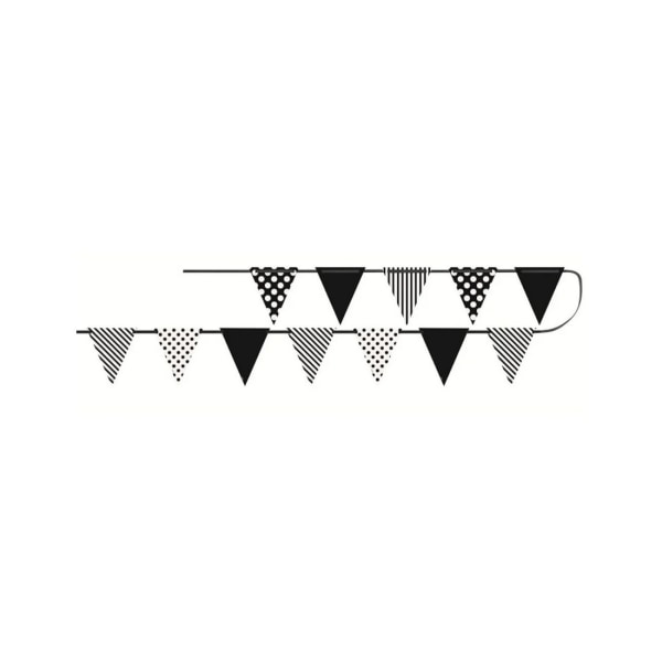 Unik Party Dot And Stripe Banner One Size Svart/Vit Black/White One Size