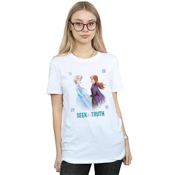 Disney Dam/Damer Frozen 2 Elsa Och Anna Söker Sanningen Bomull White 4XL