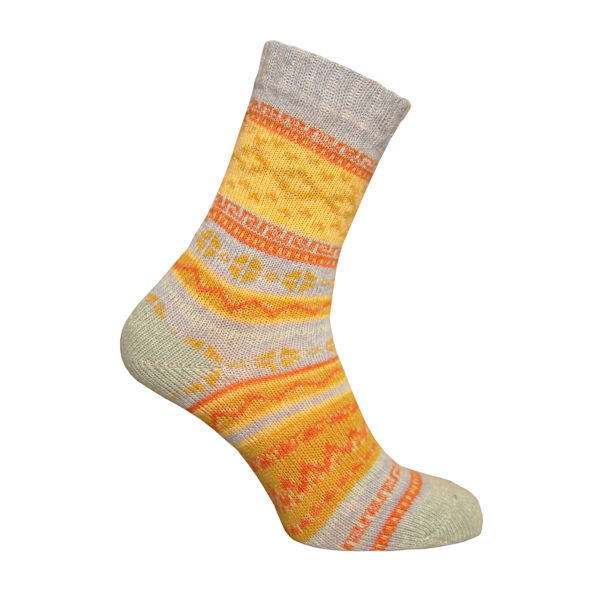 Simply Essentials Dam/Dam Alpaca Ullblandning Nordiska Sockor Orange/Pink/Mint 4-7 UK