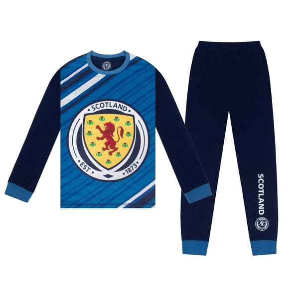 Scottish FA Pojkar Sublimering Lång Pyjamas Set 9-10 År Marinblå Navy Blue 9-10 Years