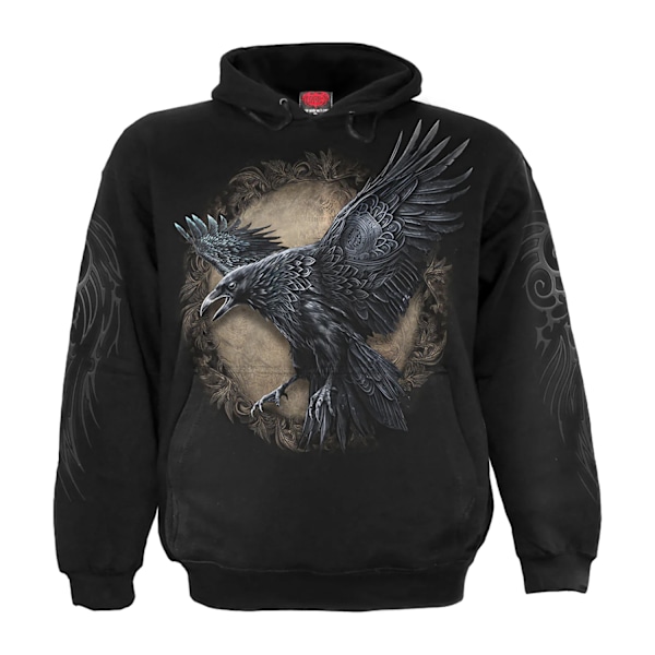 Spiral Direct Unisex Raven Wise Hoodie M Svart Black M