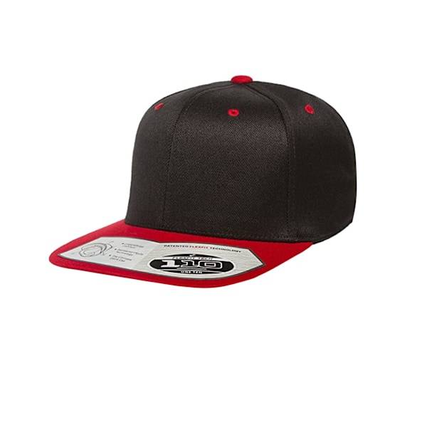 Yupoong Flexfit Unisex 110 Plain Fitted Snapback Cap En storlek B Black/Red One size