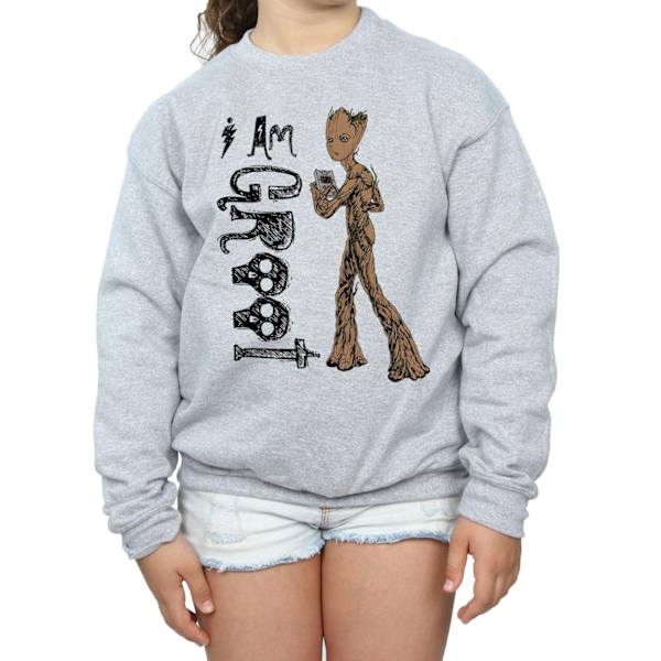 Avengers Infinity War Girls I Am Teenage Groot Sweatshirt 5-6 år Sports Grey 5-6 Years