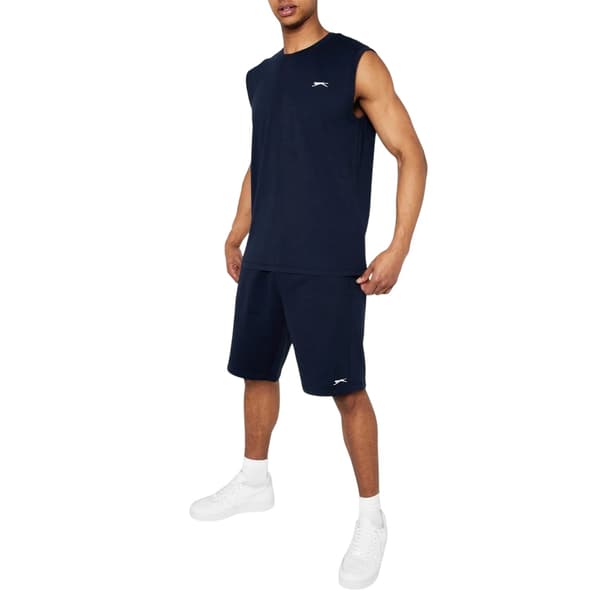Slazenger Fleece-shorts för män L Marinblå Navy L