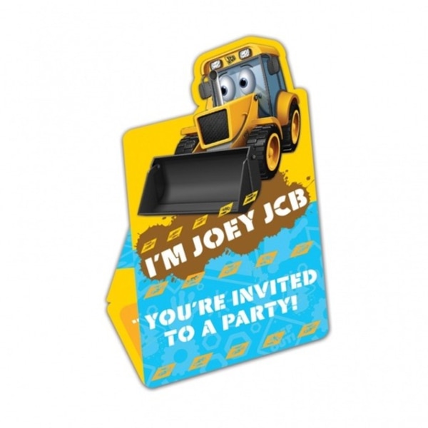 JCB Joey JCB-inbjudningar (paket med 6) En one size gul/blå/vit Yellow/Blue/White One Size