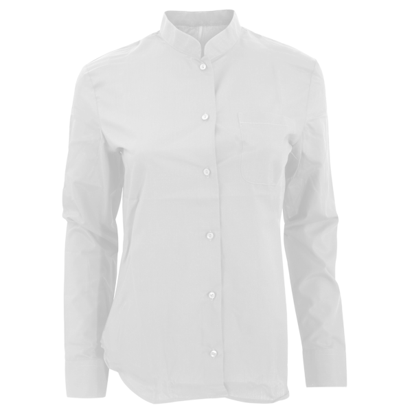 Kariban Dam/Kvinnor Långärmad Mandarin Krage Skjorta XS Vit White XS