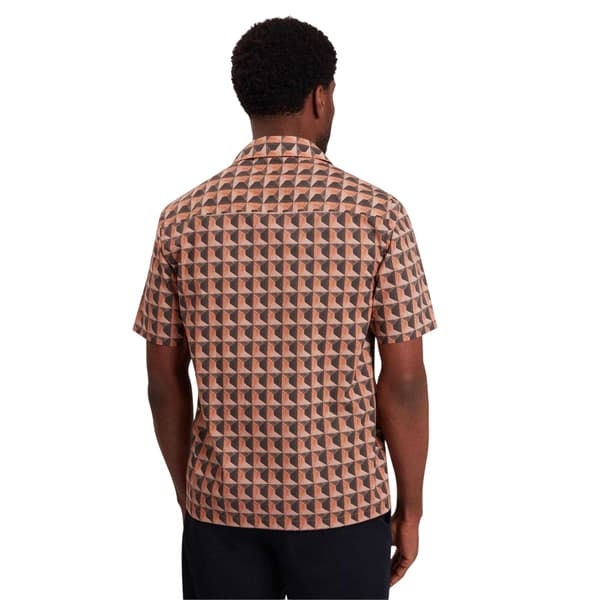 Ted Baker Herr Geometrisk Kortärmad Skjorta M Brun Rödaktig Brown Reddish M