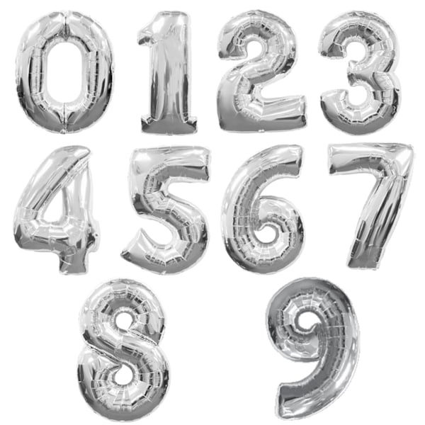 Amscan Supershape Silver Number Balloons 4 Silver Silver 4