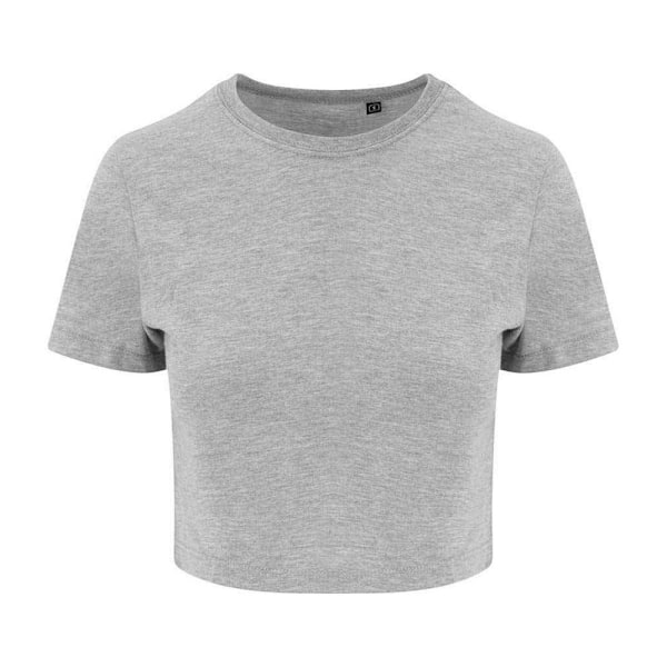 Awdis Dam/Dam Girlie Cropped T-Shirt 10 UK Heather Grey Heather Grey 10 UK