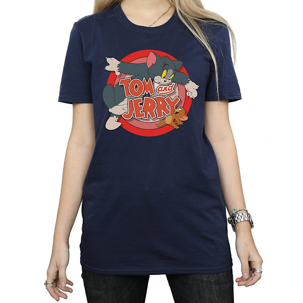 Tom och Jerry Dam/Dam Catch Bomull Boyfriend T-Shirt M Na Navy Blue M