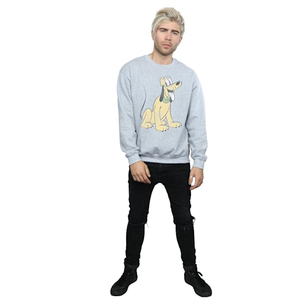 Disney Herr Pluto Sittande Sweatshirt 3XL Sports Grey Sports Grey 3XL