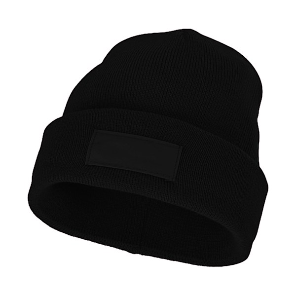 Bullet Boreas Beanie med Patch, One Size, Solid Svart Solid Black One Size