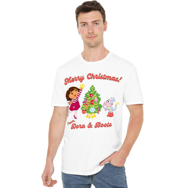 Dora Utforskaren Herr Glad Helg Dora & Boots T-Shirt 3XL White 3XL