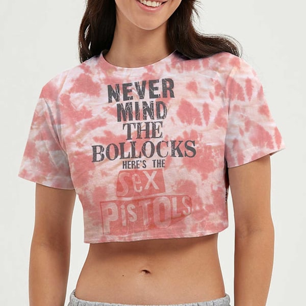 Sex Pistols Dam/Kvinnor Never Mind The Bollocks Dip Dye Crop Pink XXL