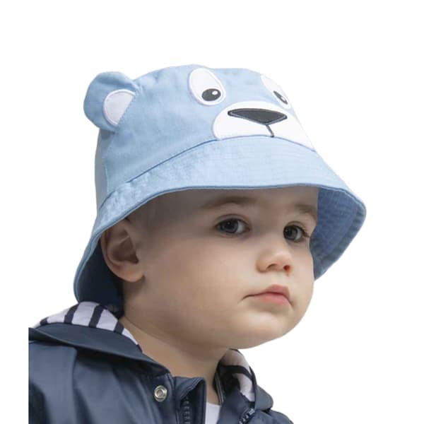 Larkwood Baby Bear Bomullstwill Solhatt 1-2 År Ljusblå Pale Blue 1-2 Years