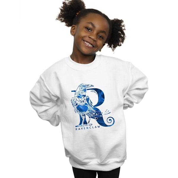 Harry Potter Flickor Ravenclaw Raven Sweatshirt 7-8 År Vit White 7-8 Years