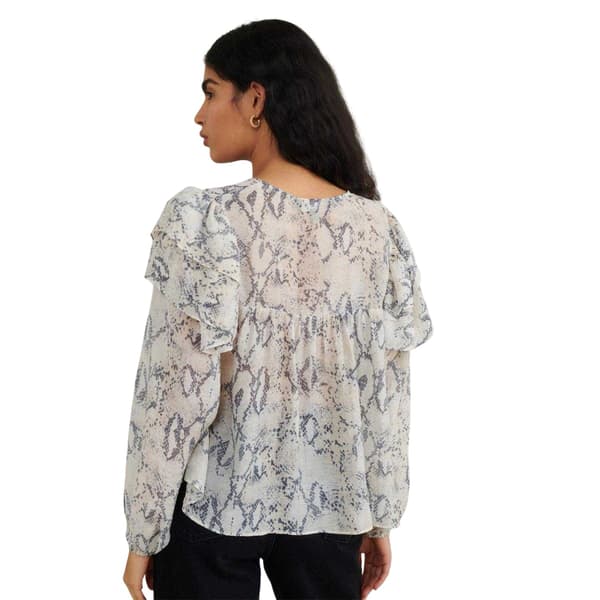 Nobody´s Child Dam Tilda Blus med Ormskinnstryck 12 UK Vit White 12 UK