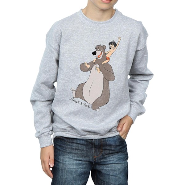 Jungle Book Boys Classic Mowgli And Baloo Sweatshirt 9-11 År Sports Grey 9-11 Years