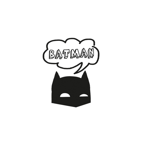 Batman Bubble Print 30 cm x 30 cm svart/vit Black/White 30cm x 30cm