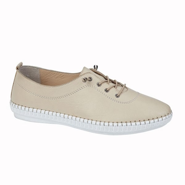 Mod Comfys Dam/Dam Läder Casual Skor 8 UK Sand Sand 8 UK