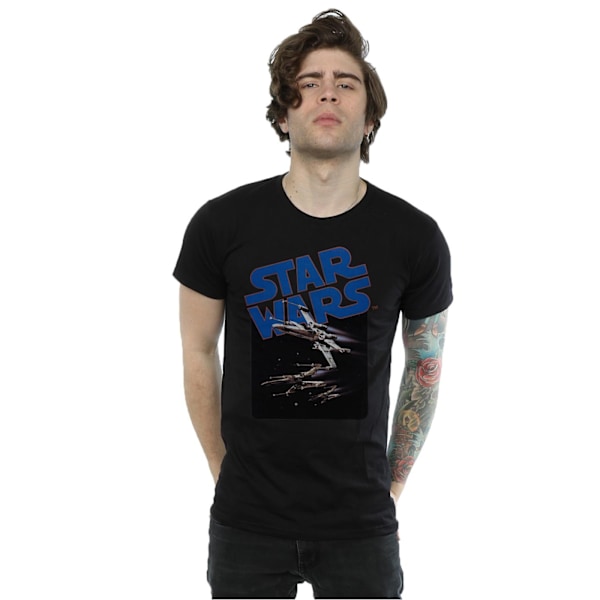 Star Wars X-Wing Fighters T-shirt för män, M, svart Black M