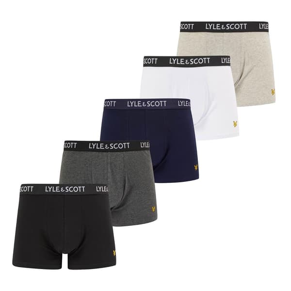 Lyle & Scott Herr Miller Regular Boxer Briefs (5-pack) XL Svart Black/Navy/Grey XL
