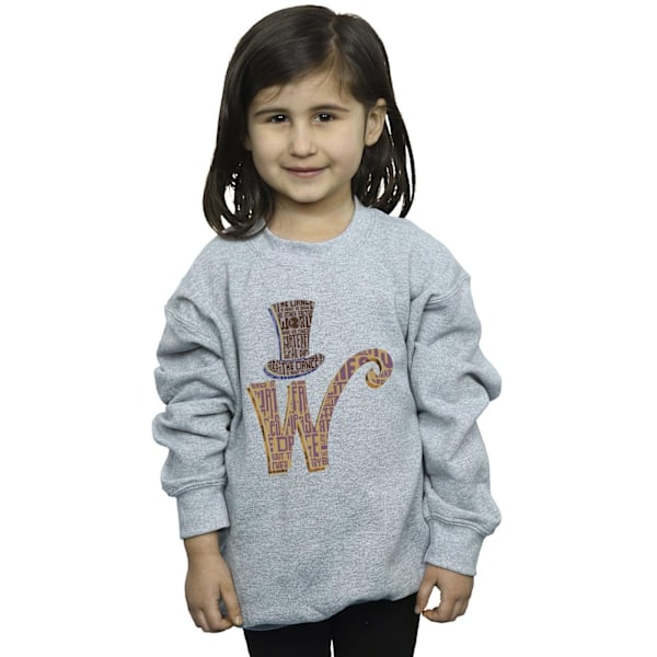 Willy Wonka Girls W Logo Hat Sweatshirt 9-11 år Sports Grey Sports Grey 9-11 Years