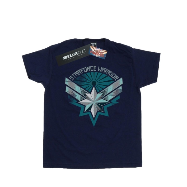 Marvel Boys Captain Marvel Starforce Warrior T-shirt 5-6 år Navy Blue 5-6 Years