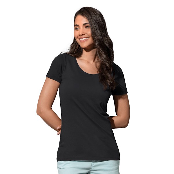 Stedman Dam/Kvinnor Finest Cotton Tee L Black Opal Black Opal L