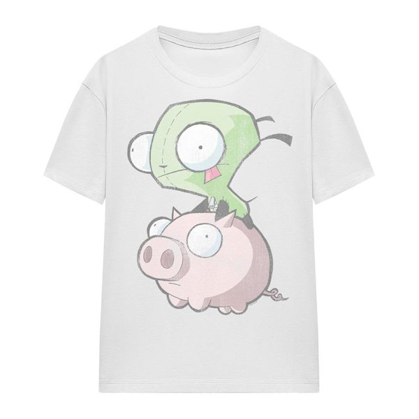 Invader Zim Unisex Vuxen Gir & Pig T-Shirt M Vit White M
