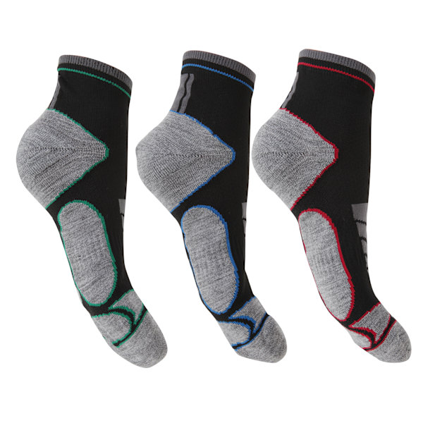 Sportstrumpor för män (3 par) 6-11 UK SVART/GRÅ BLACK/GREY 6-11 UK