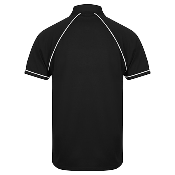 Finden & Hales Herr Piped Performance Sports Polo Shirt 3XL Svart Black/White 3XL